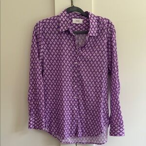 Xirena Purple Patterned Button-Up Shirt